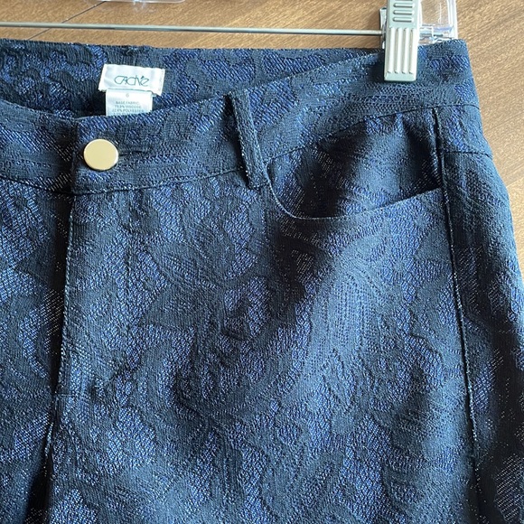 Cache Blue/Black Embroidered Lace Print Pants - Picture 4 of 7